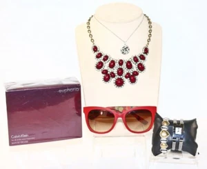 Rare Alexander McQueen SUNGLASSES Red Tortoise W/ Calvin Klein Perfume - Picture 1 of 6