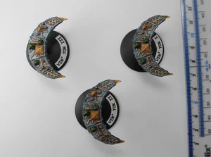 3 NECRON JACKAL CLASS RAIDERS Metal Battlefleet Gothic Necrons Ships 1990s W2b - Picture 1 of 3