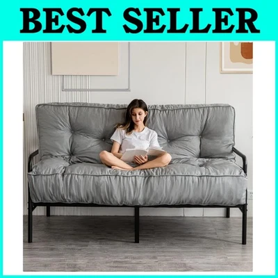 Colchón futón tamaño completo 8" - gris, medio firme Foto 1 de 4