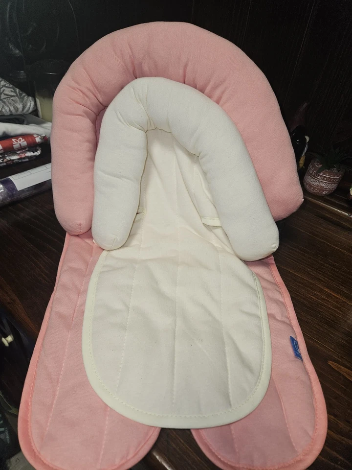 Inserto de asiento de coche infantil, soporte para cabeza y carrocería, ultra suave recién nacido prematuro - rosa Foto 1 de 1