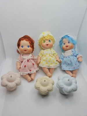 3 bebidas y mojadas vintage de fresa Shortcake Berry Baby Kenner 1984 bebés limón Foto 1 de 4