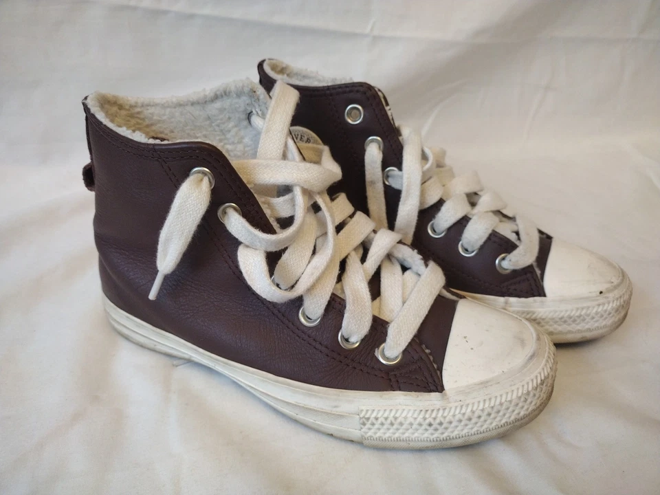 Converse Chuck Taylor Shearling Burnt Umber leather, Fleece Lined UK 4 / EU36.5 - Image 1 of 4