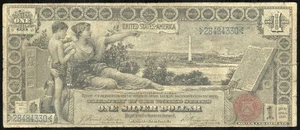 1896 $1 Educational Silver Certificate – US Large Size Note – No Reserve! - Picture 1 of 2
