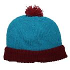 Bonnet en laine avec pompon bleu clair rouge bonnet chaud bonnet bosse