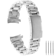Solid Links Bracelet Watch Band Strap 20mm Curved End for Men's Watches