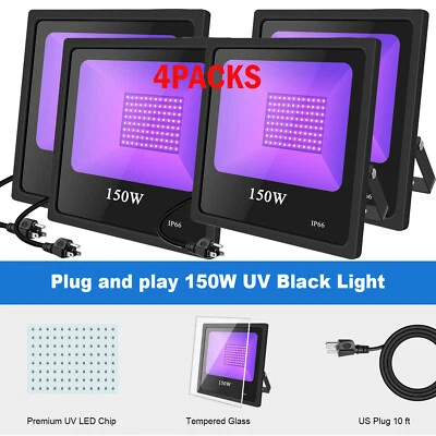 150W UV LED Blacklight Black Lights for Glow Party Fluorescent Poster Body Paint - Image 1 of 4
