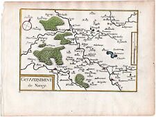 1634 Nicolas Tassin Antique Map Nancy, Chaligny, Frouard, Liverdun France