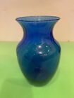Vase tourbillonnant bleu cobalt vintage Indiana Glass Co. 