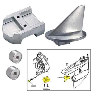 Mercruiser & MR Alpha 1 Gen 1 Zinc Anode Kit w/ Hardware SIE-18-6150 New - Picture 1 of 6