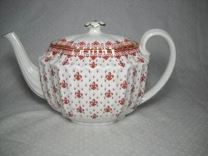 Spode Red Fleur de Lys Teekanne 5 Tassen Top Zustand - Bild 1 von 8
