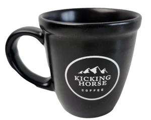 Taza de café de cerámica Kicking Horse de 15 oz negra de paredes gruesas EE. UU. USADA EN EXCELENTE ESTADO - Imagen 1 de 6