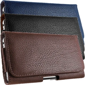 For iPhone 14 Plus 14 Pro/Pro Max Leather Carry Pouch Belt Clip Loops Case Cover - Picture 1 of 28