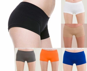 BASIC plain Seamless Stretch workout Biker yoga Activewear Boy shorts Hot Pants - Picture 1 of 7