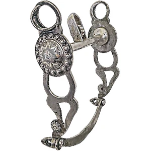 Unmarked Vintage Horseshoe Cheek Sterling Silver Mounted Monel Half Breed Bit - Picture 1 of 9