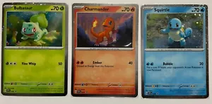 Pokemon 151 Promo Starter Cards Charmander, Squirtle, Bulbasaur Cosmos Holo NM - Picture 1 of 4