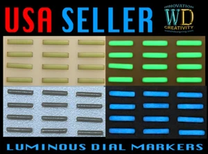 Uhr Zifferblatt Stundenmarkierungen 12 Stück C3 BARS LEUCHTENDE Ziffern LASERGESCHLIFFEN grün - Bild 1 von 3