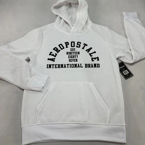 Aeropostale Hoodie Sweatshirt Herren Medium weiß Pullover Est 1987 Graphic Prep - Bild 1 von 11