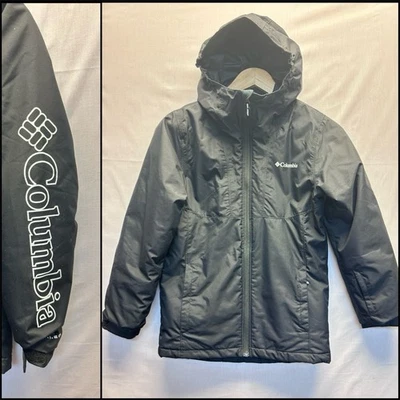 Лыжная куртка Columbia Omni Heat Outgrown Tech молодежная средняя черная с капюшоном теплая для снега - Изображение 1 из 4