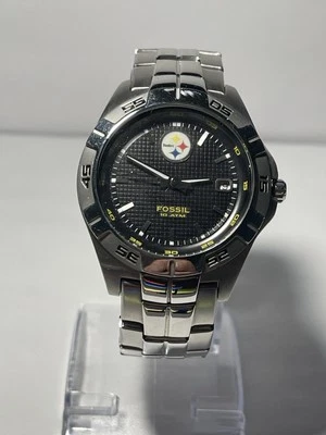 Reloj Pittsburgh Steelers NFL Acero Inoxidable por Fossil NUEVO (RARO) Foto 1 de 4