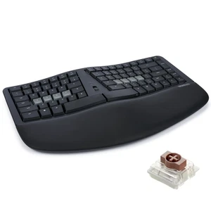 mWave Ergonomic Keyboard for PC (Black) | Mechanical Switches | Bluetooth & U... - Picture 1 of 9