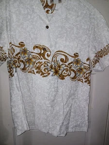 Vintage Blue Hawaii Hawaiian Shirt Mens 2XL Polynesian Design Made in Hawaii - Picture 1 of 8