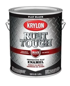 (1)-Krylon Rust Tough Oil-Based FLAT Rust Control Enamel, Black Gallon - Picture 1 of 1