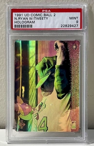 RARO 1991 UD Comic Ball 2 Nolan Ryan con holograma TWEETY PSA 9 BAJO POP-(5321C) - Imagen 1 de 2
