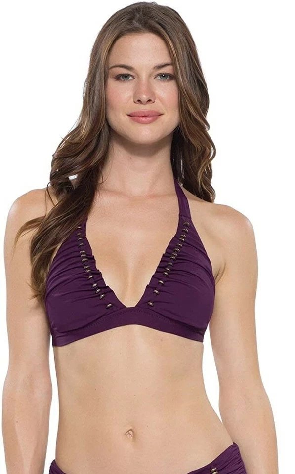 Top de bikini halter con bandas para mujer Becca by Rebecca Virtue 182781 talla M Foto 1 de 2