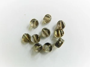 Smokey Quartz, Rounded 6-6.5mm x 3mm Thick Approx Coin Beads, Bag Of 10 Beads - Picture 1 of 1