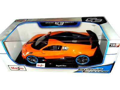 Maisto 1:18 Bugatti Divo Naranja Diecast Edición Especial Modelo Coche En Caja Foto 1 de 3