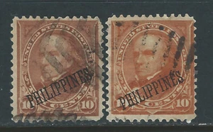 Bigjake: Filipinas #217 y 217A, 10 centavos Webster con sobreimpresión, tipos L & ll - Imagen 1 de 2
