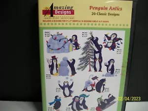 Amazing Designs Sticklösungen CD ""Pinguin Antics"" 20 klassische Designs - Bild 1 von 2