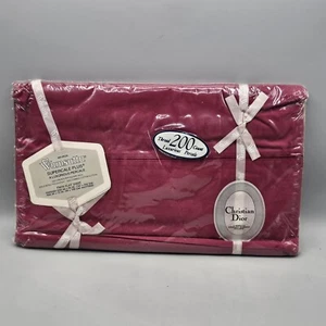 Sábana plana Wamsutta Christian Dior DOBLE sin hierro Supercale Plus rojo borgoña - Imagen 1 de 5