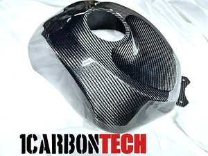 09-2010-2015-2018-22-2025 KAWASAKI ZX-6R ZX-636 CUBIERTA TANQUE GASOLINA FIBRA CARBONO REAL - Imagen 1 de 7