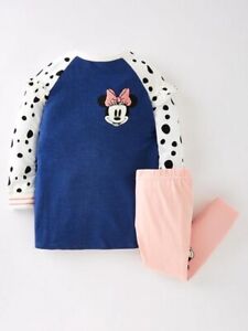 Minnie Mouse Girls Disney  2 Piece Denim Dress And Legging Set  (6-7 YEARS)
