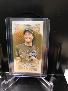 2021 TOPPS ALLEN & GINTER CHROME MIKE PIAZZA MINI GOLD REFRACTOR 34/50 METS HOT!