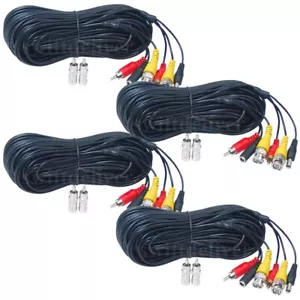 4 x 50 ft Audio Video Power Extension Cable RCA for CCTV DVR Security Camera C4C - Picture 1 of 4