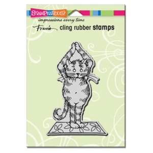 STAMPENDOUS RUBBER STAMPS CLING YOGA CAT NEW cling STAMP Last one - Picture 1 of 4