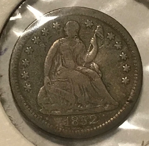 1852-o seated Liberty half dime , VF, scarce Cover