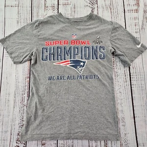 NE Patriots Superbowl Champions 2014 Gray Short Sleeve Nike T-Shirt Men's S - Picture 1 of 9