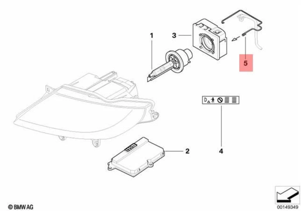 Braçadeira de fixação genuína cabo de xenônio BMW Z4 Coupe Roadster E85 E86 63117178714 - Imagem 1 de 1