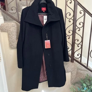 Neu mit Etikett Cole Haan (UVP $ 595) charakteristischer wandelbarer Mantel aus Wolle/Kaschmir-Mischung 14 schwarz - Bild 1 von 11