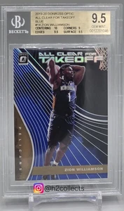 Zion Williamson RC Rookie 2019-20 Panini Optic despegue azul dorado 27/49 BGS 9,5 - Imagen 1 de 3