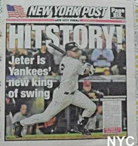 Derek Jeter Breaks Lou Gehrig Hits Record New York Post 9/12/2009 - Picture 1 of 3
