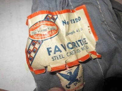 VINTAGE FAVORITO 4 1/2 FT VARILLA DE FUNDICIÓN DE ACERO #1520 BOLSA DE TRANSPORTE Foto 1 de 2