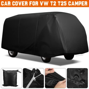 For T2 T25 Camper Van Full Car Cover Waterproof Sun Protection Black - Picture 1 of 9