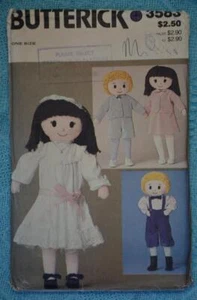Butterick RAG DOLLS TOYS + CLOTHES Sewing PATTERN. UNCUT with Dress-Up Wardrobe - Picture 1 of 1