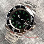40Mm Pt5000 Nh35a Automatic Men Watch Sapphire Sterile Black Dial Green Markers