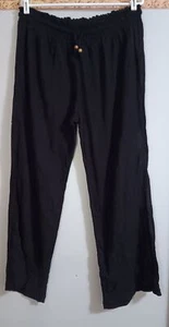 Dotti Large Black Lightweight Pullon Beach Cruise Travel Pool Vacation Flowy Pan - Picture 1 of 5