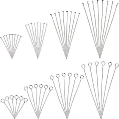 Pandahall 800Pcs 304 Stainless Steel Head Pins Flat Head Pins Eye Pin Set For Ea Foto 1 de 4